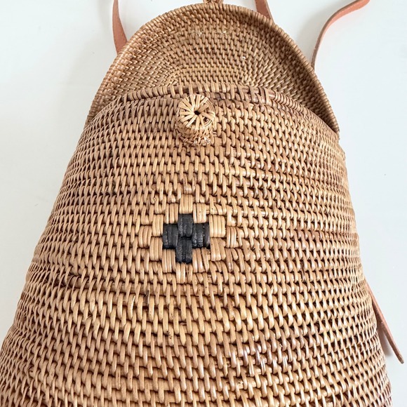Woven Wicker Leather‎ Strap Mini Backpack main image 8